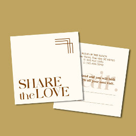 Eenvoudige Elegante Boho Brown Verwijzende Kaart