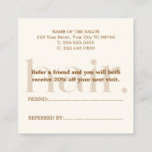 Eenvoudige Elegante Boho Brown Verwijzende Kaart (Achterkant)