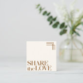 Eenvoudige Elegante Boho Brown Verwijzende Kaart (Staand voorkant)