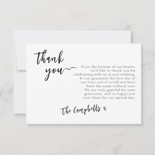 Eenvoudige Elegante Boho bruiloft Dank u fotokaart Bedankkaart (Achterkant)