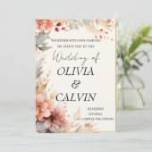 Eenvoudige elegante Boho bruiloft receptie uitnodi Bedankkaart (Staand voorkant)