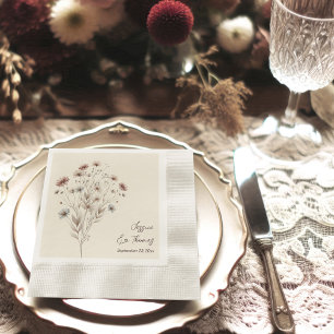 Eenvoudige Elegante Boho Chic Wilde Bloemen Bruilo Servet
