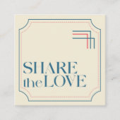 Eenvoudige Elegante Boho Retro Blauwe Verwijzende  Aanbevelingskaartje (Voorkant)