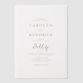 Eenvoudige elegante Boho rustieke bruiloft Vellum Uitnodigingen (Voorkant)