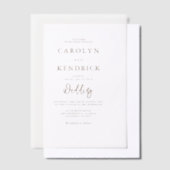 Eenvoudige elegante Boho rustieke bruiloft Vellum Uitnodigingen (Offset)