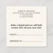 Eenvoudige Elegante Boho Zwart Wit Referral Kaart (Achterkant)