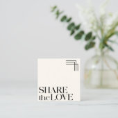 Eenvoudige Elegante Boho Zwart Wit Referral Kaart (Staand voorkant)