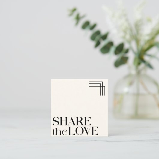 Eenvoudige Elegante Boho Zwart Wit Referral Kaart (Staand voorkant)