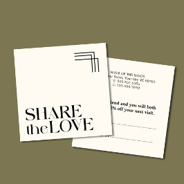 Eenvoudige Elegante Boho Zwart Wit Referral Kaart