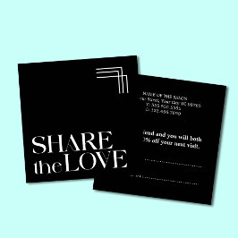 Eenvoudige Elegante Boho Zwart Wit Referral Kaart