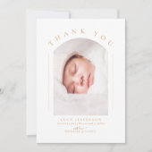 Eenvoudige elegante boog Baby shower foto Bedankkaart (Voorkant)