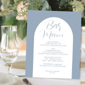 Eenvoudige elegante boog, grijs, bruiloft bar menu acryl bord
