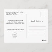 Eenvoudige Elegante Boom Kerstmis Bedrijf Groet Briefkaart (Achterkant)