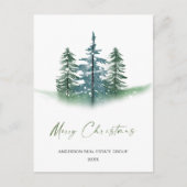 Eenvoudige Elegante Boom Kerstmis Bedrijf Groet Briefkaart (Voorkant)