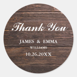 Eenvoudige Elegante Bosrijke Trouw Dank Uiterstick Ronde Sticker