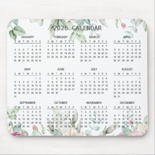 Eenvoudige Elegante Botanische 2026 Agenda Muism Muismat