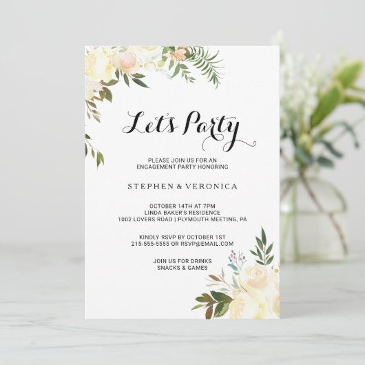 Eenvoudige Elegante Botanische Bloemen Laten we fe Kaart (Staand voorkant)