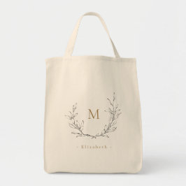 Eenvoudige elegante botanische bridesmaïde tote bag