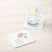 Eenvoudige elegante botanische bruiloft kartonnen onderzetters (Insitu)