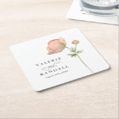 Eenvoudige elegante botanische bruiloft kartonnen onderzetters (Schuin)