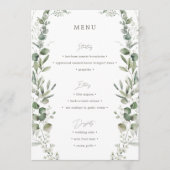 Eenvoudige elegante botanische bruiloft menu (Voorkant)