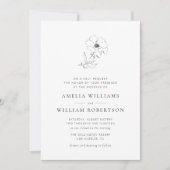 Eenvoudige elegante botanische bruiloft uitnodigin kaart (Voorkant)