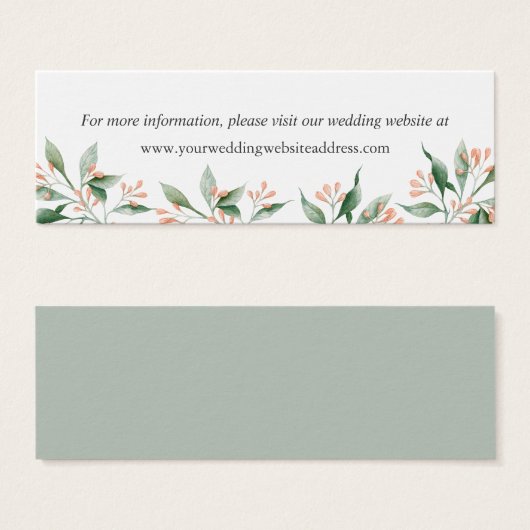 Eenvoudige Elegante Botanische Bruiloft Website En Mini Visitekaartjes (Voorkant /achterkant)