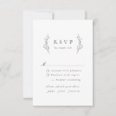 Eenvoudige elegante botanische bruine bruiloft RSVP kaartje (Voorkant)