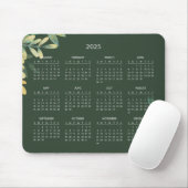 Eenvoudige Elegante Botanische Kalender 2025 | Mui Muismat (Met muis)