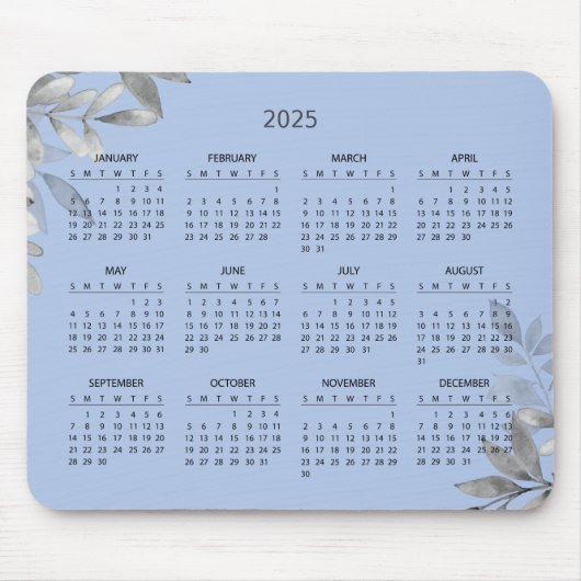 Eenvoudige Elegante Botanische Kalender 2025 | Mui Muismat (Voorkant)