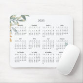 Eenvoudige Elegante Botanische Kalender 2025 | Mui Muismat (Met muis)