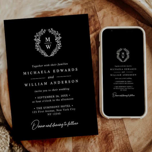 Eenvoudige elegante botanische krans tekst alleen kaart