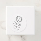 Eenvoudige Elegante Botanische Krans Trouwen Bedankjes Labels (In situ)
