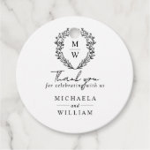 Eenvoudige Elegante Botanische Krans Trouwen Bedankjes Labels (Voorkant)