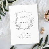 Eenvoudige elegante botanische monogram bruiloft save the date
