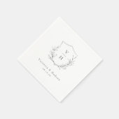 Eenvoudige elegante botanische monogram bruiloft servet (Hoek)