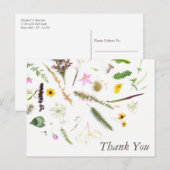 Eenvoudige elegante botanische wilde bloem Dank je Briefkaart (Voorkant / Achterkant)