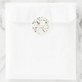 Eenvoudige elegante botanische wilde bloem voor vo ronde sticker (Tas)