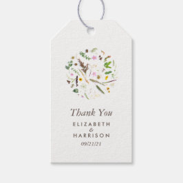 Eenvoudige elegante botanische wilde bloemen bruil cadeaulabel