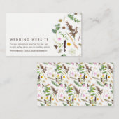 Eenvoudige elegante botanische wilde bloemen bruil informatiekaartje (Voorkant / Achterkant)
