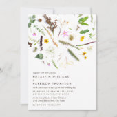 Eenvoudige elegante botanische wilde bloemen bruil kaart (Voorkant)