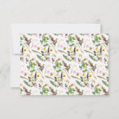 Eenvoudige elegante botanische wilde bloemen bruil RSVP kaartje (Achterkant)