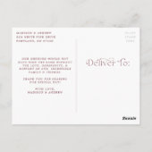Eenvoudige elegante Bourgondische foto bruiloft Da Briefkaart (Achterkant)