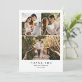 Eenvoudige Elegante Bourgondische Rode Monogram Fo Bedankkaart (Staand voorkant)