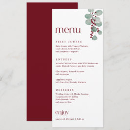 Eenvoudige Elegante Bourgondische Winter Kerst Huw Menu