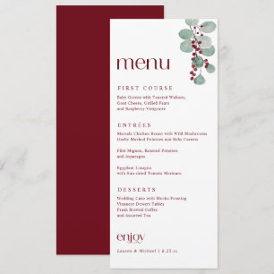 Eenvoudige Elegante Bourgondische Winter Kerst Huw Menu