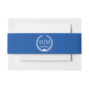 Eenvoudige elegante bruid en bruidegom monogram uitnodigingen wikkel