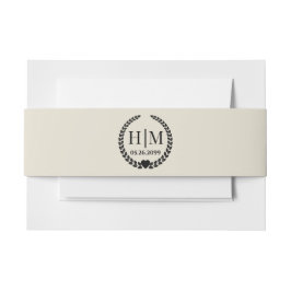 Eenvoudige elegante bruid en bruidegom monogram uitnodigingen wikkel