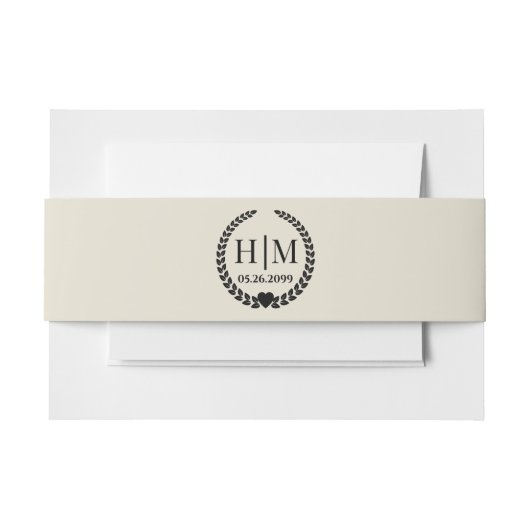 Eenvoudige elegante bruid en bruidegom monogram uitnodigingen wikkel (Voorkant Voorbeeld)