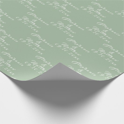 Eenvoudige Elegante Bruid en bruidegom Namen Bruil Cadeaupapier (Hoek)